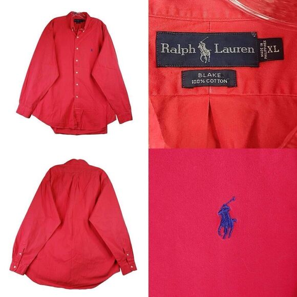 Polo Ralph Lauren Shirt Mens XL Oxford Red Blake Vintage Button Down LS - Picture 1 of 11